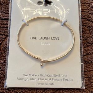 Brass / live laugh love braclette